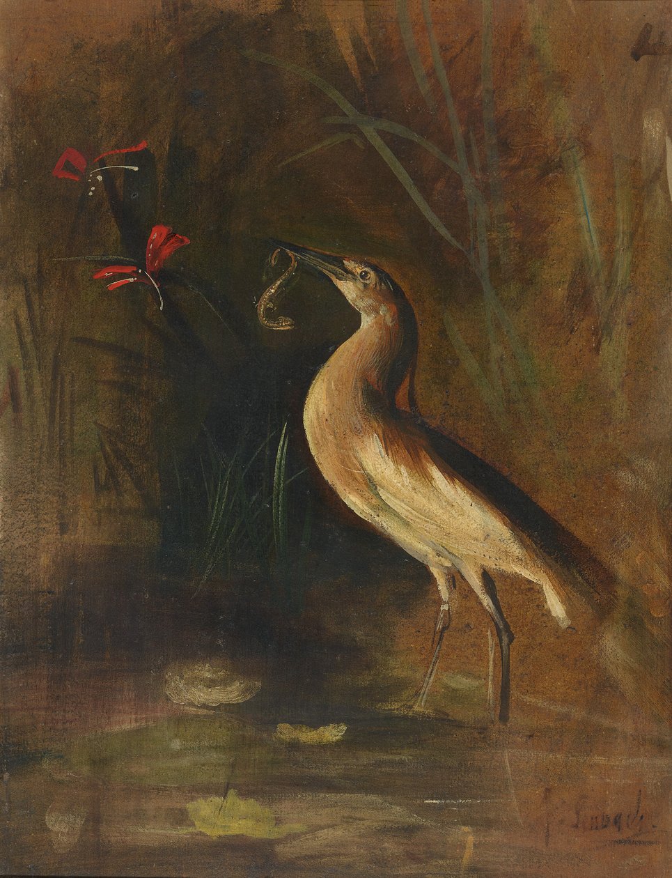 Hérons et salamandres - Franz von Lenbach