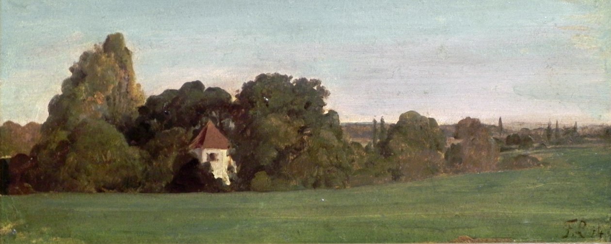 Paysage avec chapelle - Franz von Lenbach