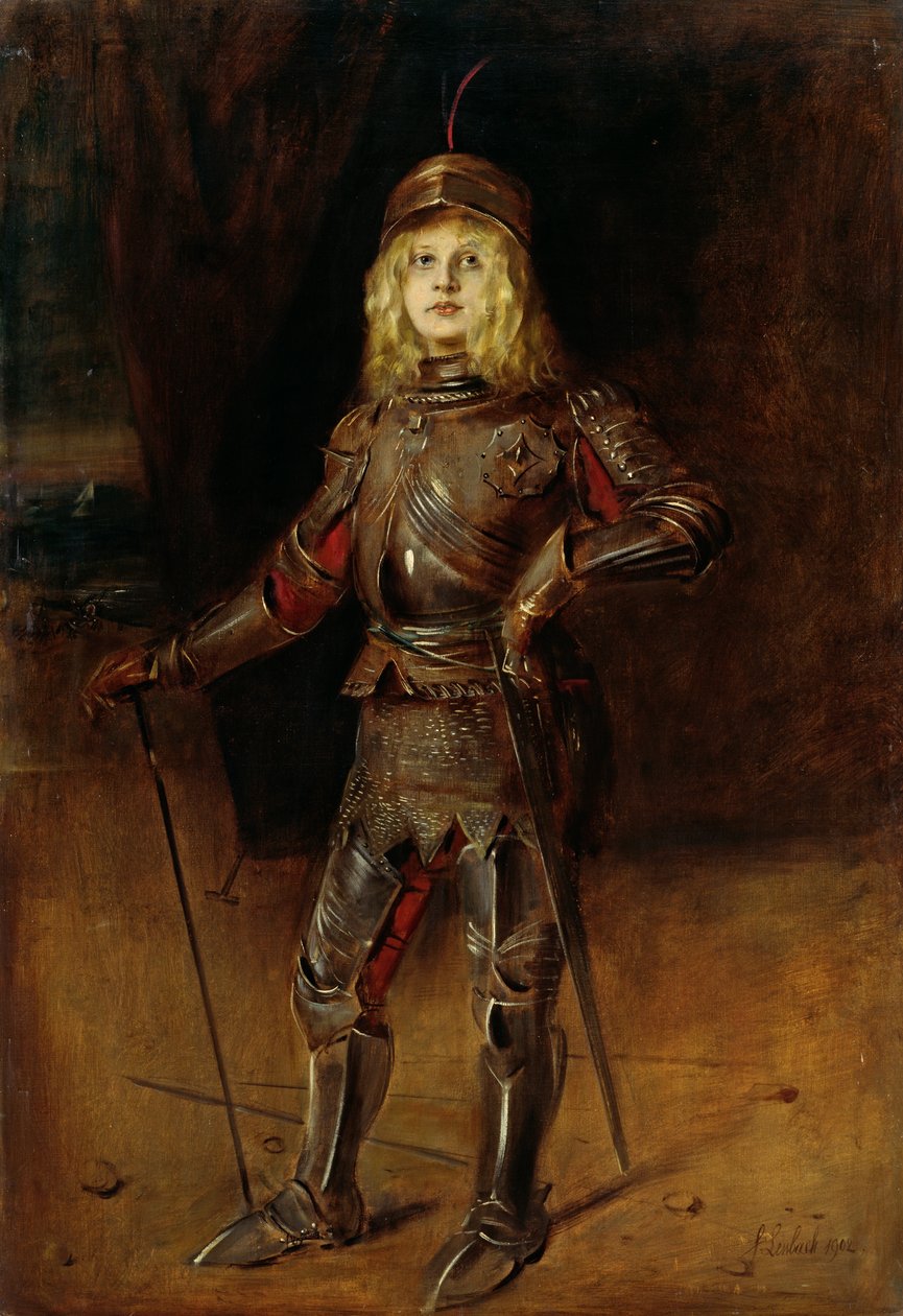 Marion Lenbach en armure de chevalier - Franz von Lenbach