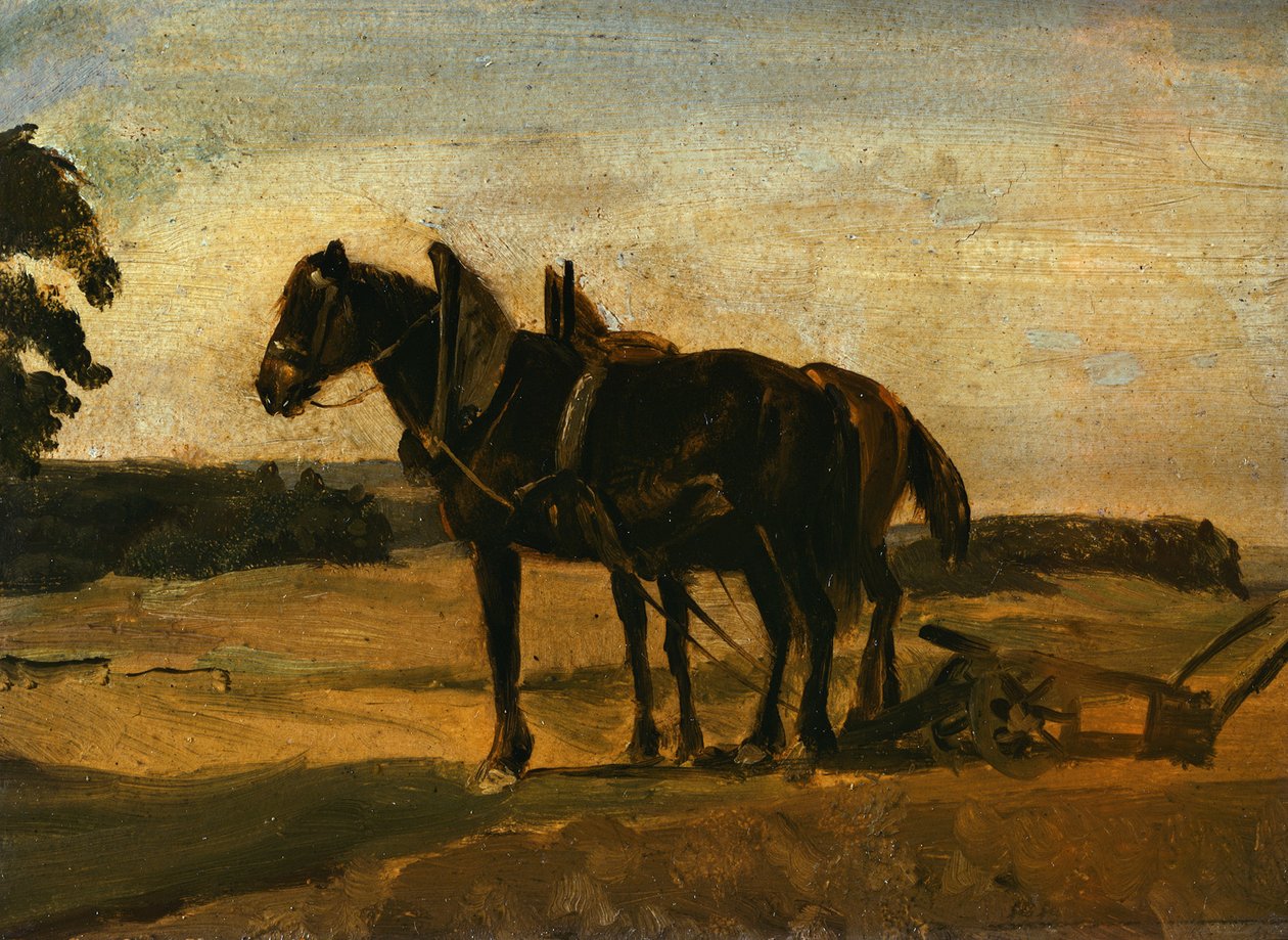 Chevaux devant la charrue - Franz von Lenbach