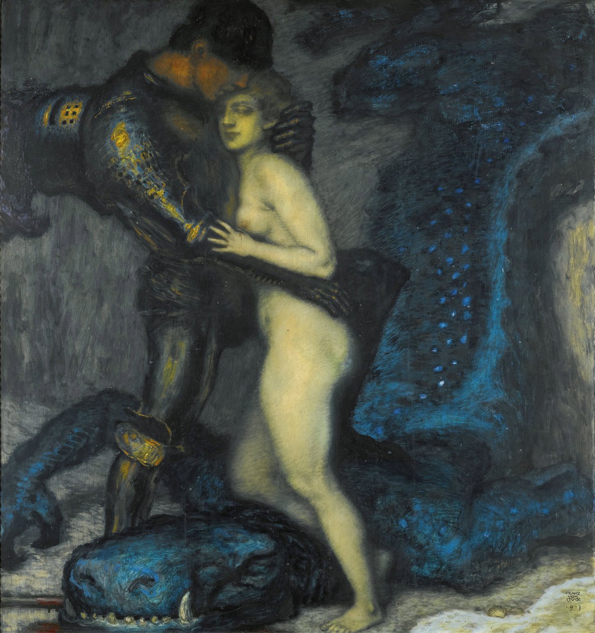 Le tueur de dragons (The Dragonslayer) par Franz Ritter von Stuck - Franz von Stuck