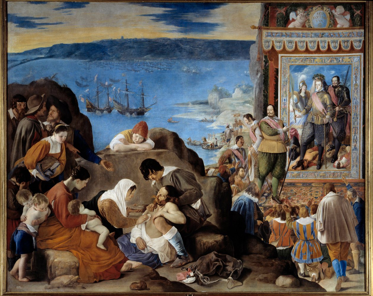 Allégorie de la prise de Salvador de Bahia (Brésil) par une armée portugaise, espagnole et indienne commandée par Fadrique Alvarez de Toledo y Mendoza (1580-1634) le 1er mai 1625 - Fray Juan Batista Maino or Mayno