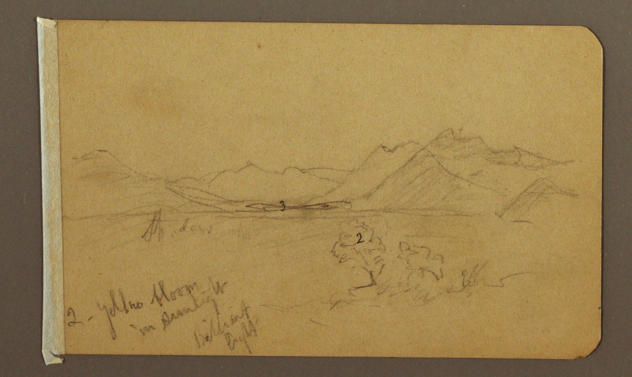 Dessin, Vallée, Montagnes, possiblement 1893 - Frederic Edwin Church