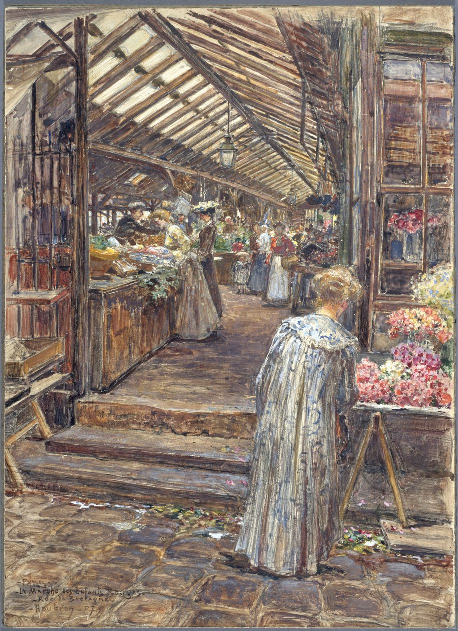 Le Marché des Enfants-Rouges, rue de Bretagne - Frederic Anatole Houbron