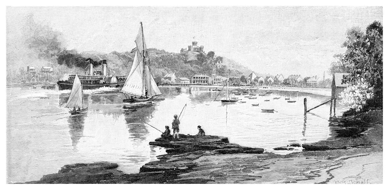 Plage de Manly, Sydney, Nouvelle-Galles du Sud, Australie, 1886 - Frederic B. Schell