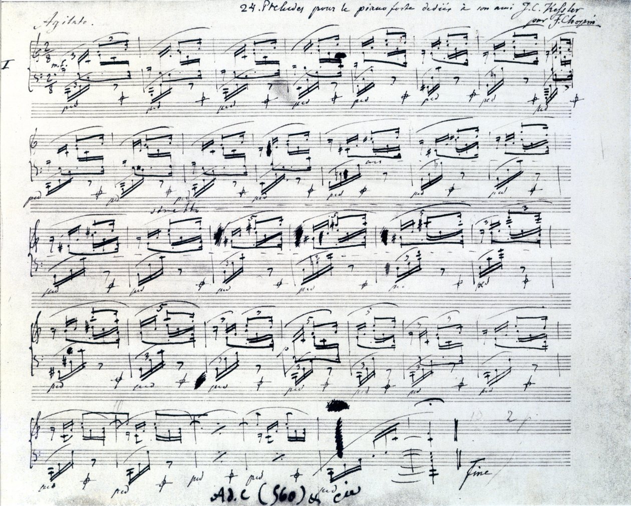 Partition pour Prélude 1 pour piano par Frédéric Chopin, compositeur polonais. - Frederic Chopin