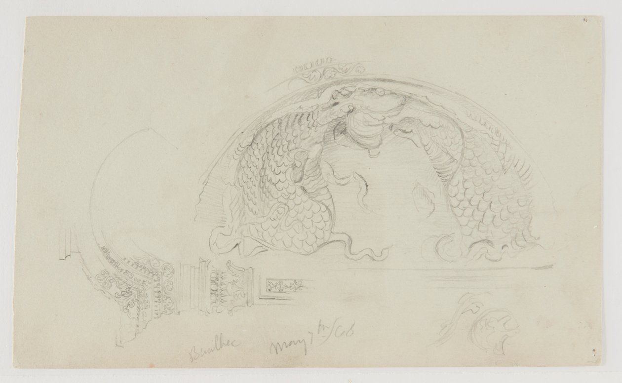 Détail architectural, temple de Zeus, Baalbek - Frederic Edwin Church