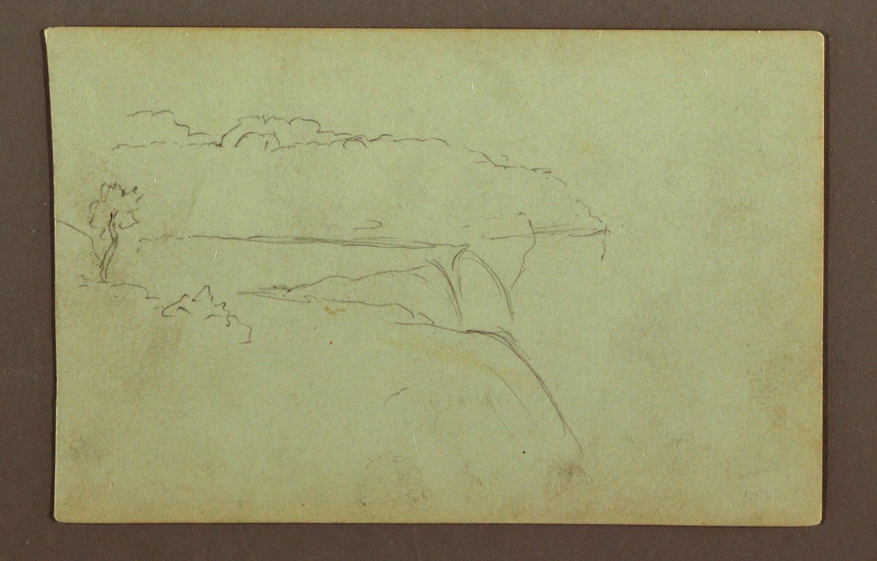 Dessin, Chutes américaines sous un ciel nuageux, rivière Niagara, peut-être 1856 - Frederic Edwin Church