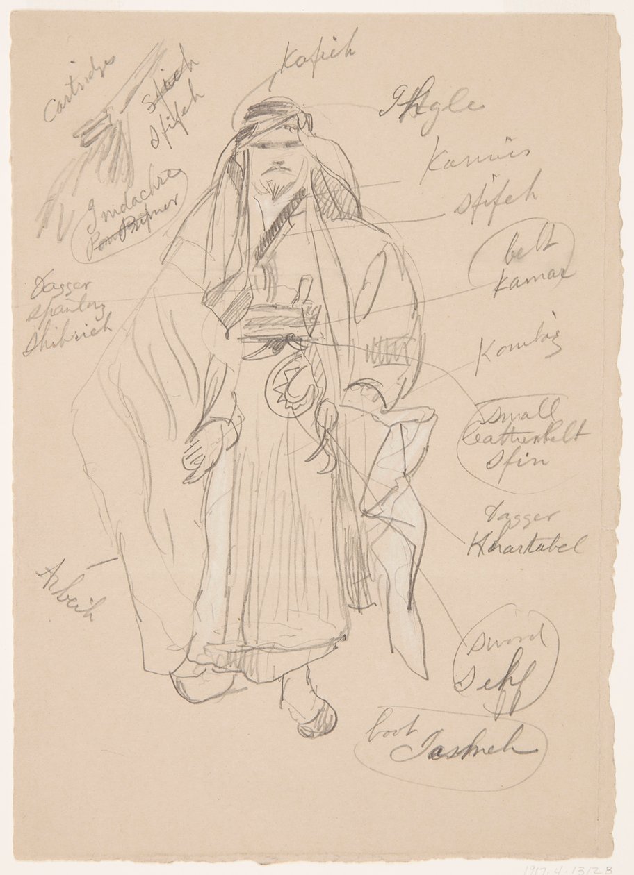 Dessin, Homme arabe, probablement février 1868 - Frederic Edwin Church