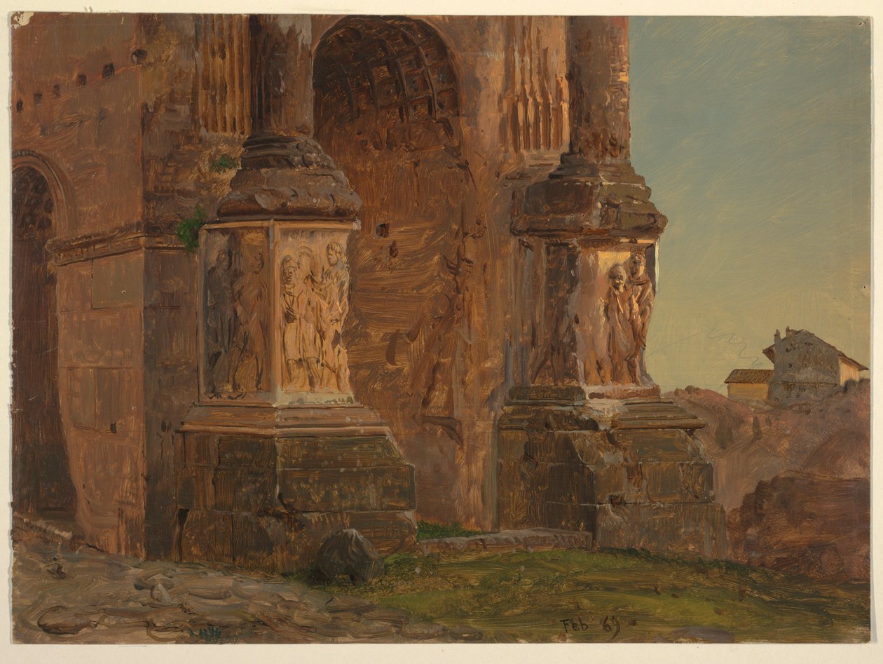 Dessin, Arc de Septime Sévère, Rome, février 1869 - Frederic Edwin Church