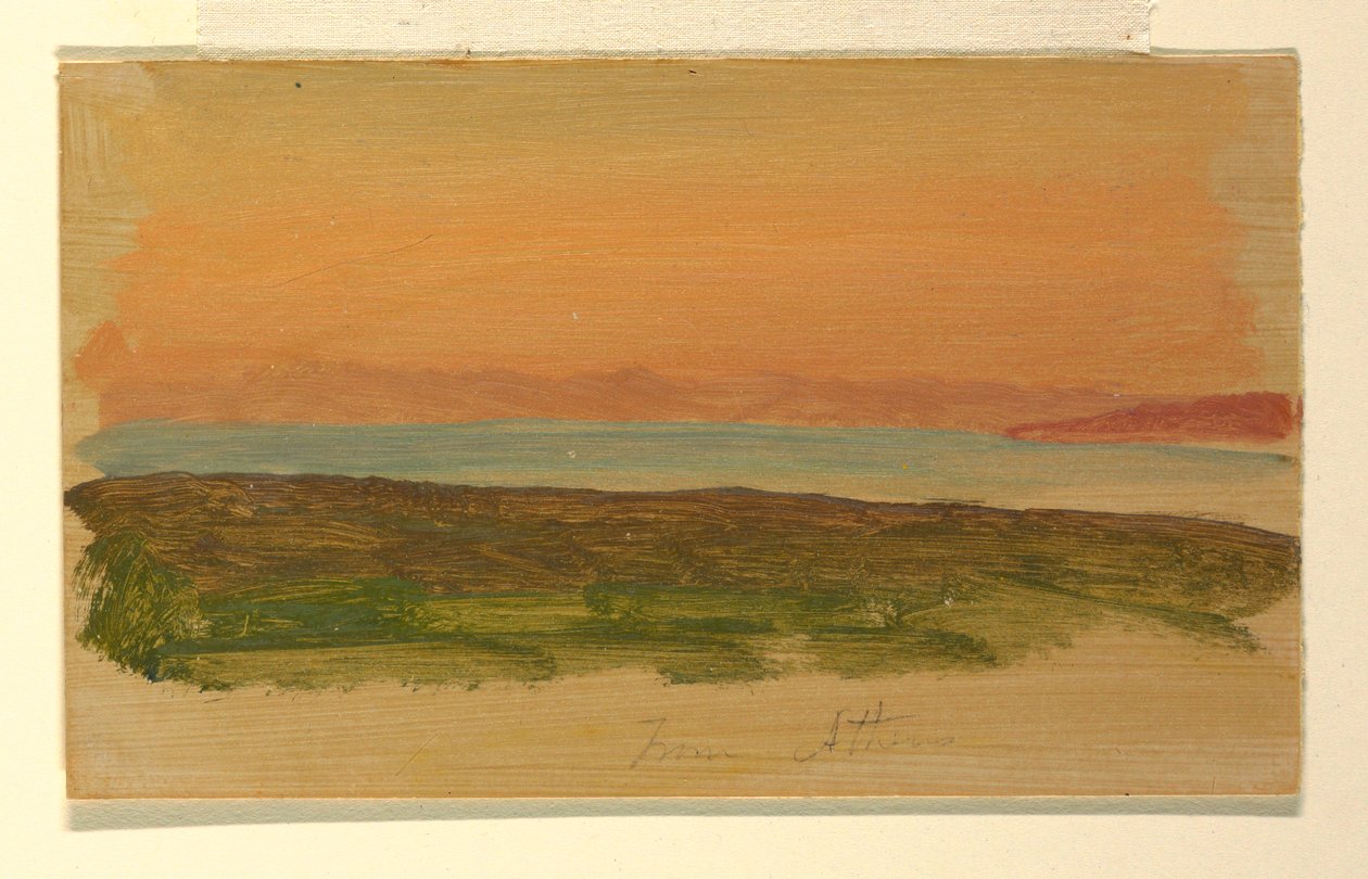Dessin, Athènes, vue de la mer, avril 1869 - Frederic Edwin Church