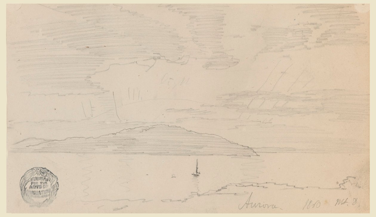 Dessin, Aurora, île Mount Desert, septembre 1860 - Frederic Edwin Church