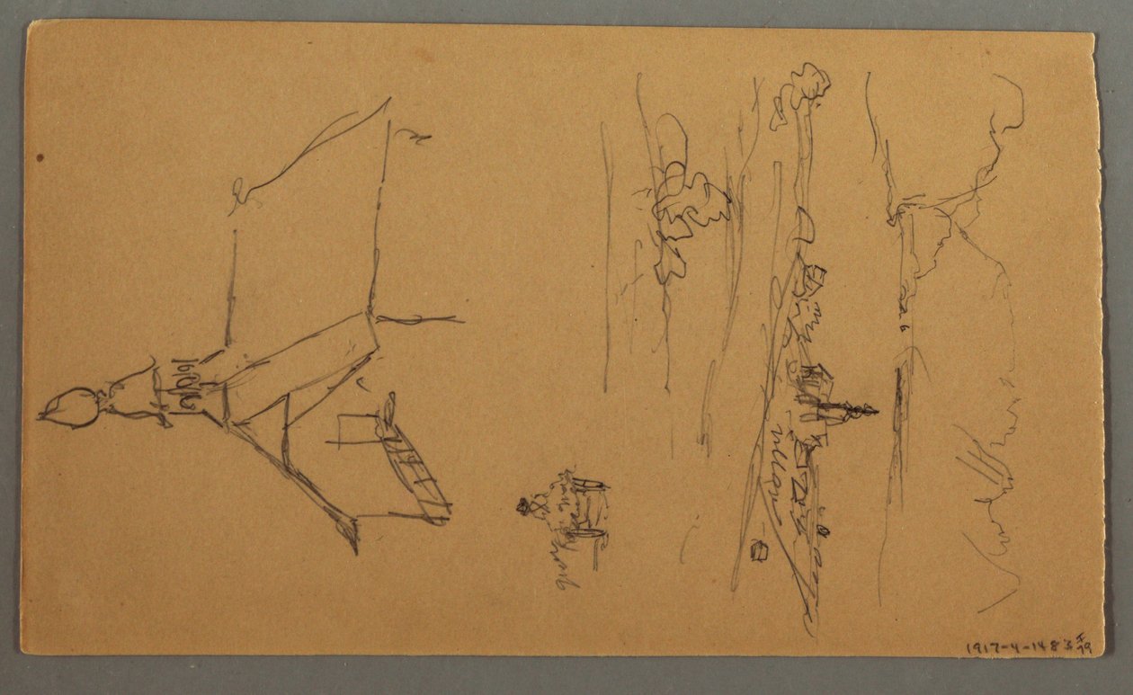 Dessin, Vallée large, hangar, St. Gilgen, Autriche, peut-être 1868 - Frederic Edwin Church