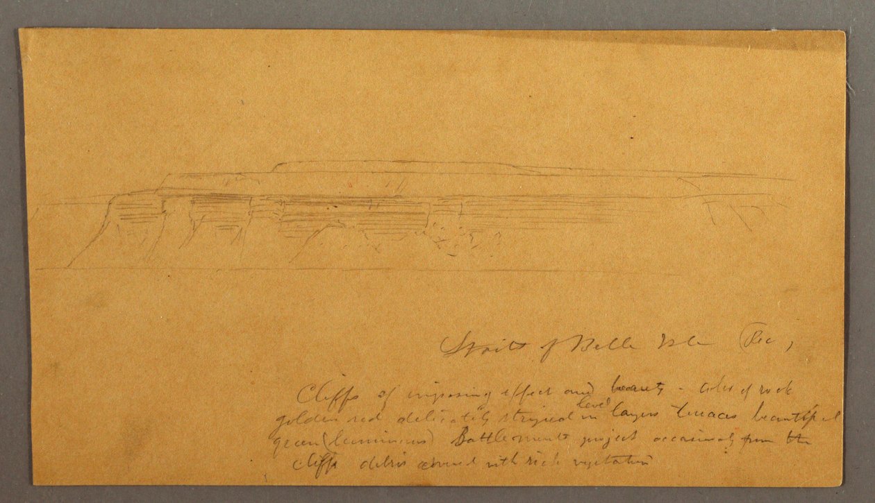 Dessin, falaises, peut-être 1859 - Frederic Edwin Church