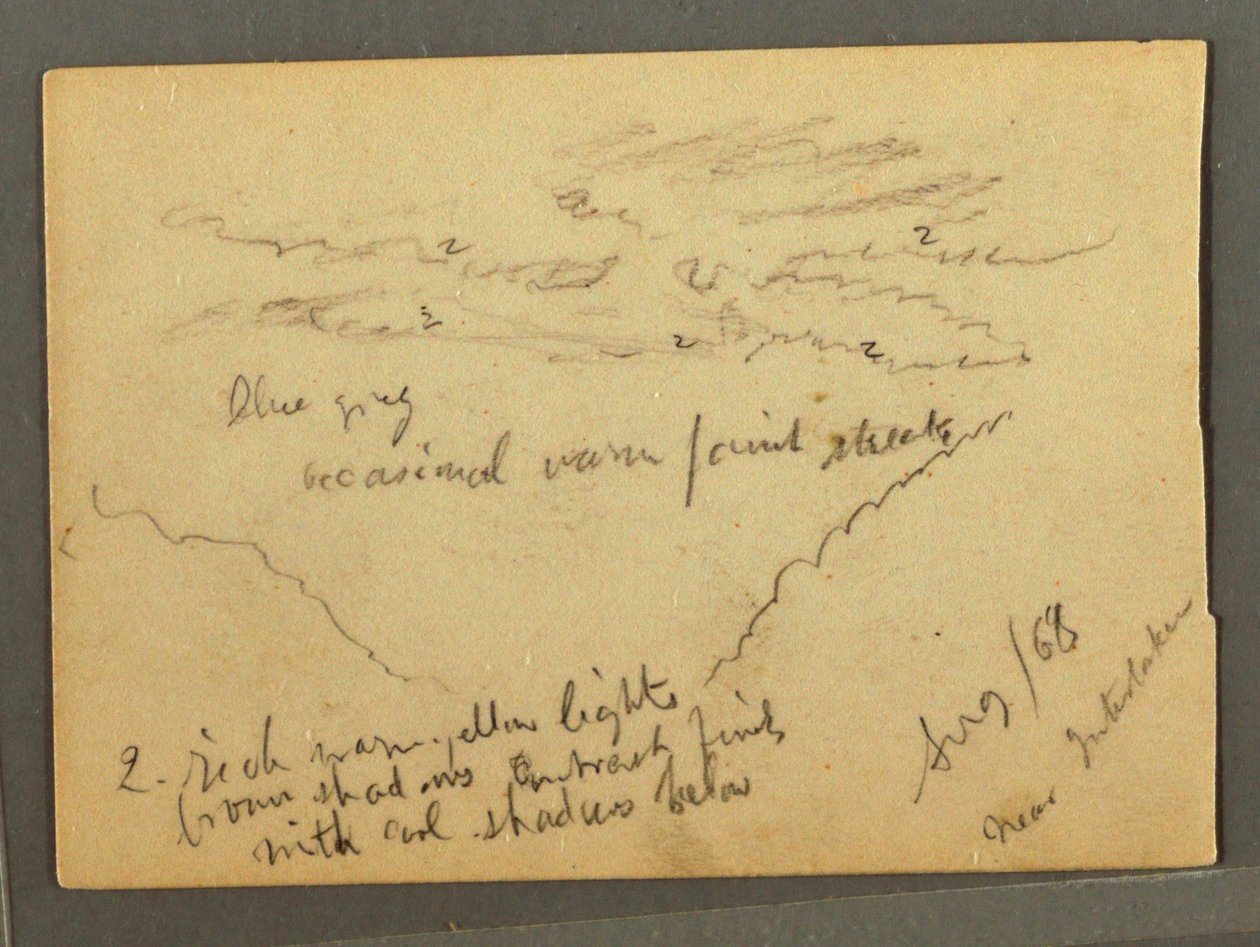 Dessin, Jungfrau couverte de nuages, Interlaken, Suisse, août 1868 - Frederic Edwin Church