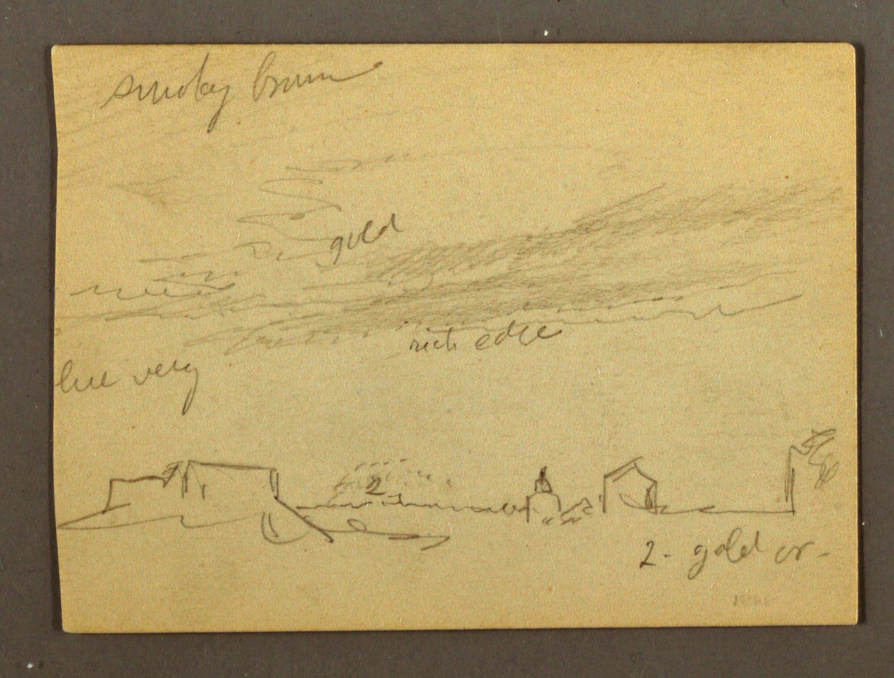 Dessin, Étude de nuages au-dessus de bâtiments, peut-être 1868-69 - Frederic Edwin Church