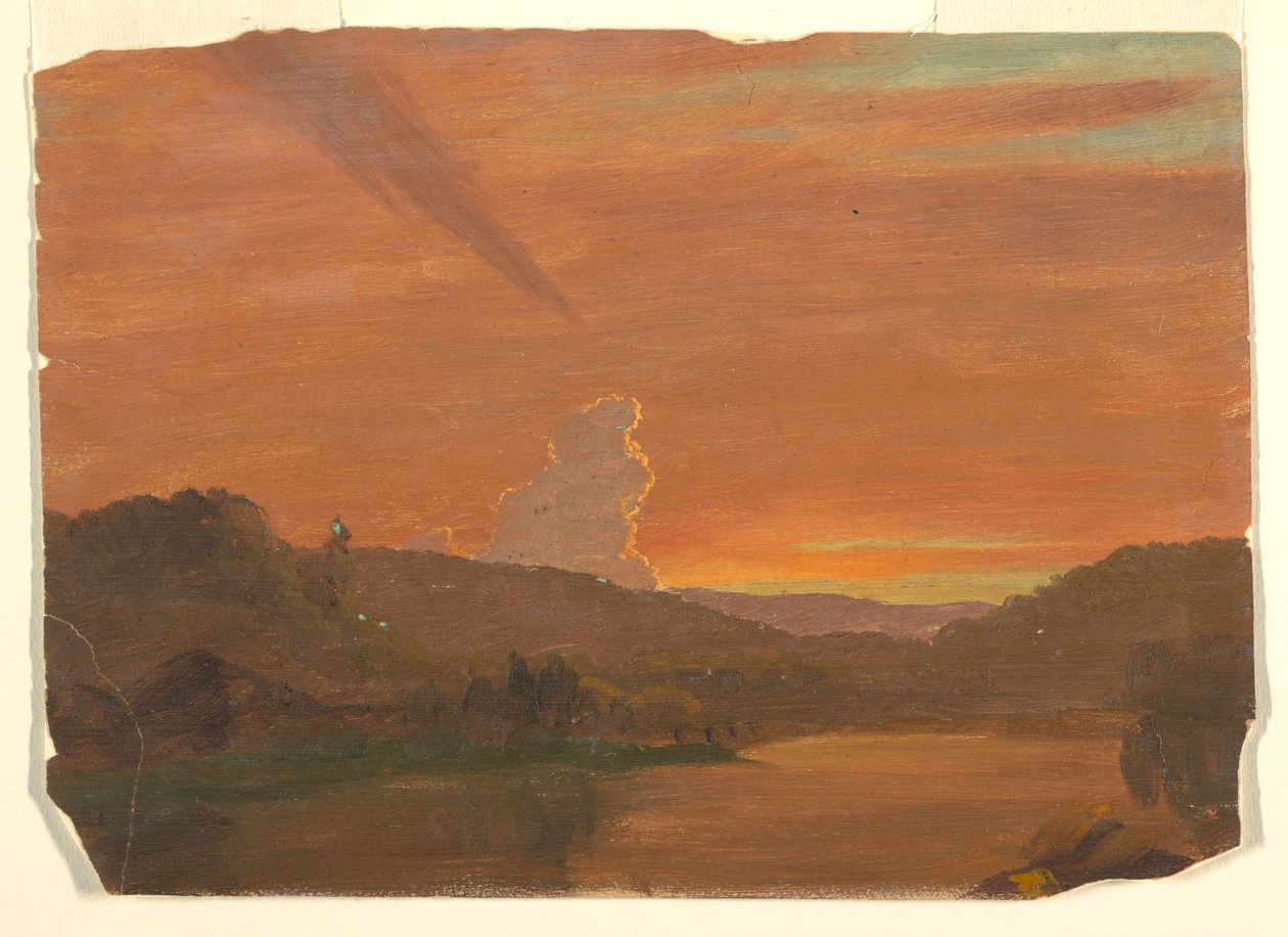 Dessin, Étude de nuages au coucher du soleil, 1850-60 - Frederic Edwin Church