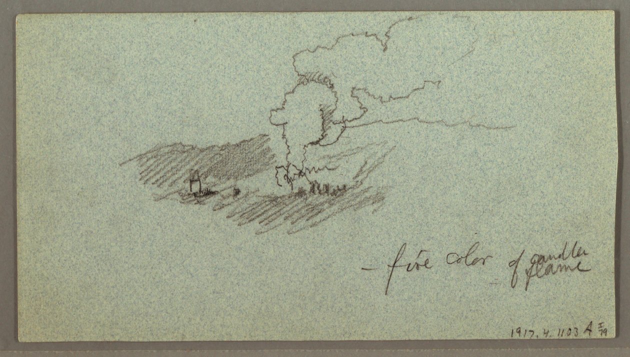 Dessin, Nuages sur une chaîne de collines, soleil bas, peut-être 1874 - Frederic Edwin Church
