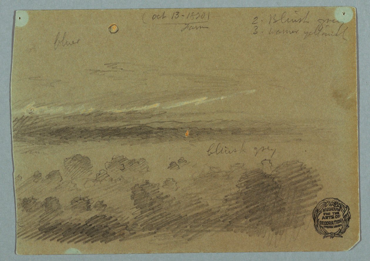 Dessin, ciel nuageux sur des montagnes, 19 juillet 1866 - Frederic Edwin Church