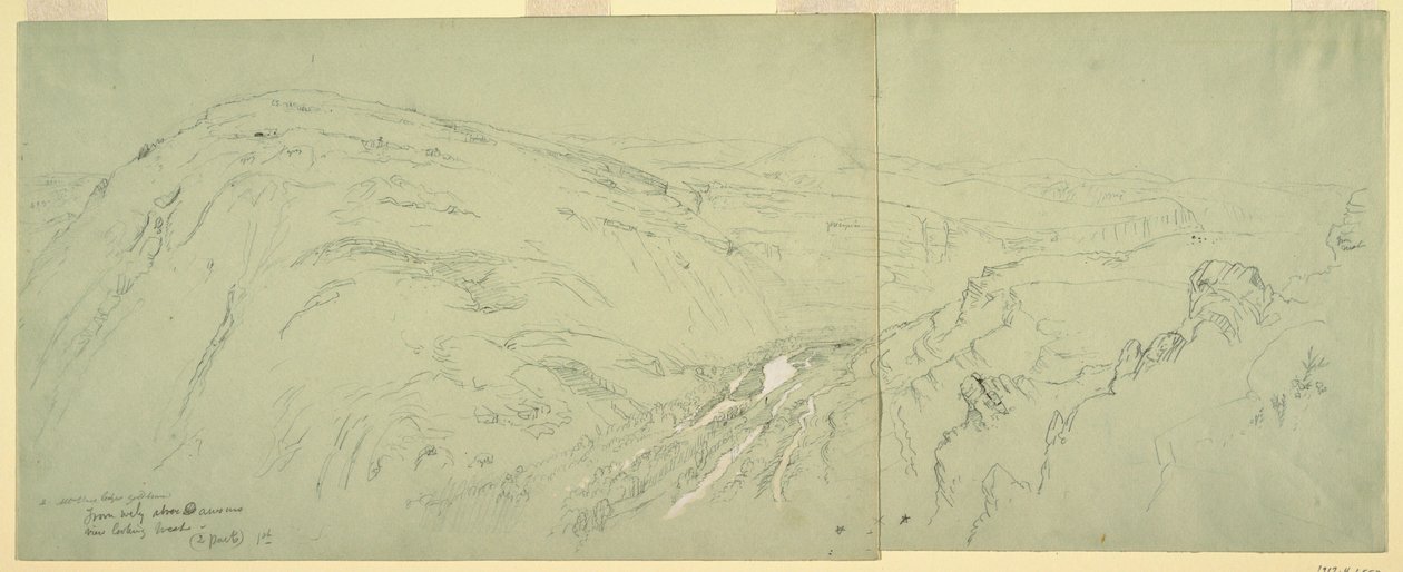 Dessin, vue lointaine de Damas, Syrie, 7 mai 1868 - Frederic Edwin Church
