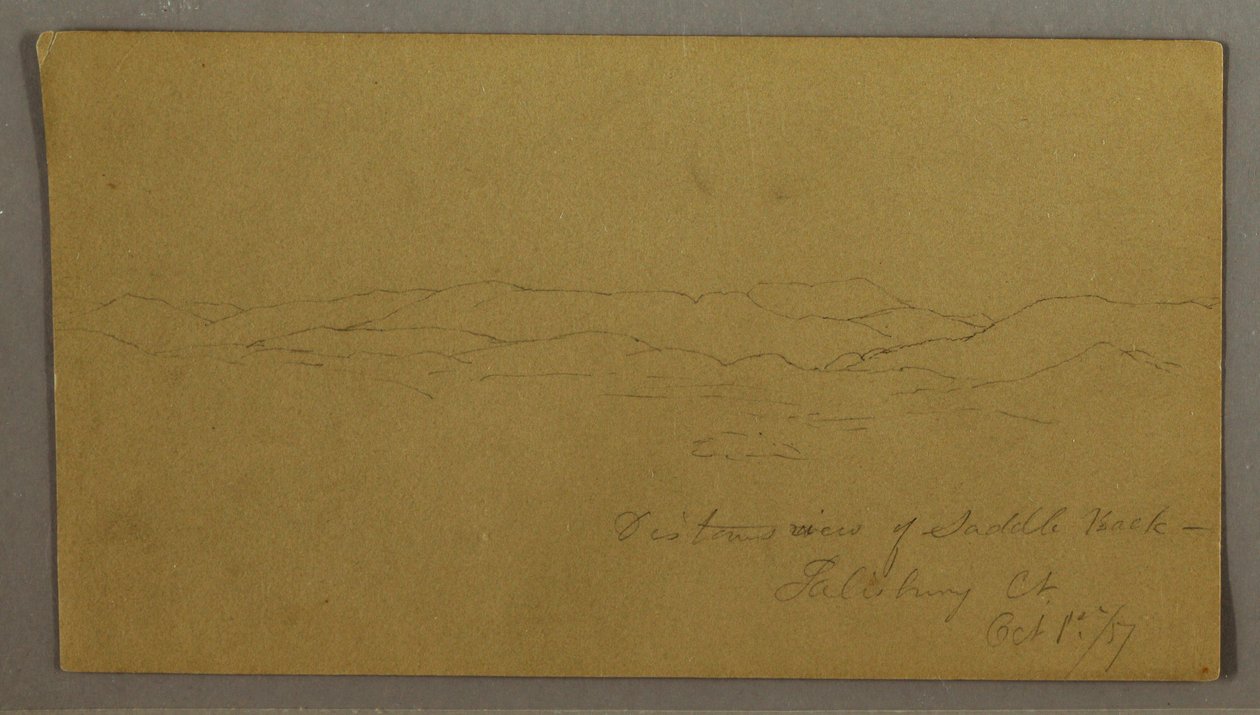 Dessin, vue lointaine du mont Saddleback, Maine, 1er octobre 1867 - Frederic Edwin Church