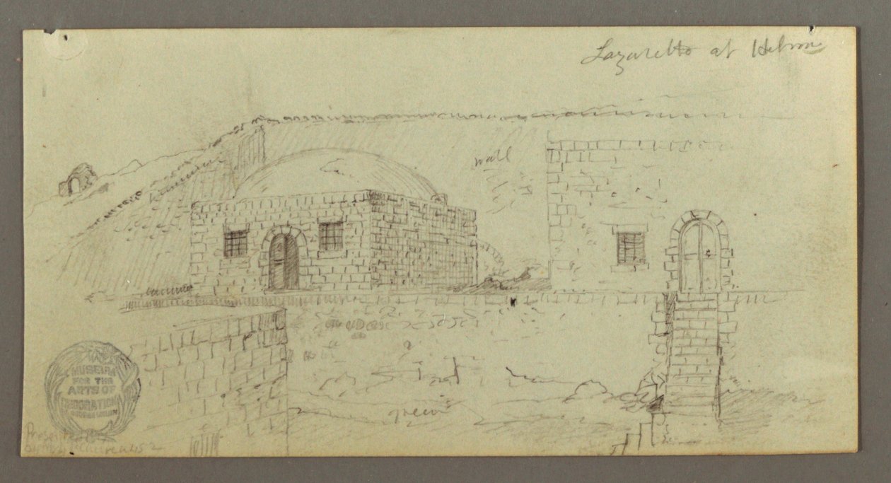 Dessin, maison à dôme, maison avec escalier, février peut-être 1868 - Frederic Edwin Church