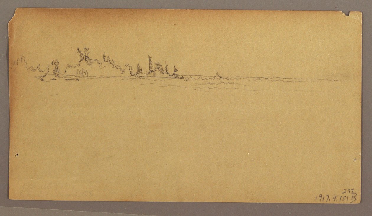 Dessin, Double Rainbow over the Falls, Niagara River, peut-être 1858 - Frederic Edwin Church