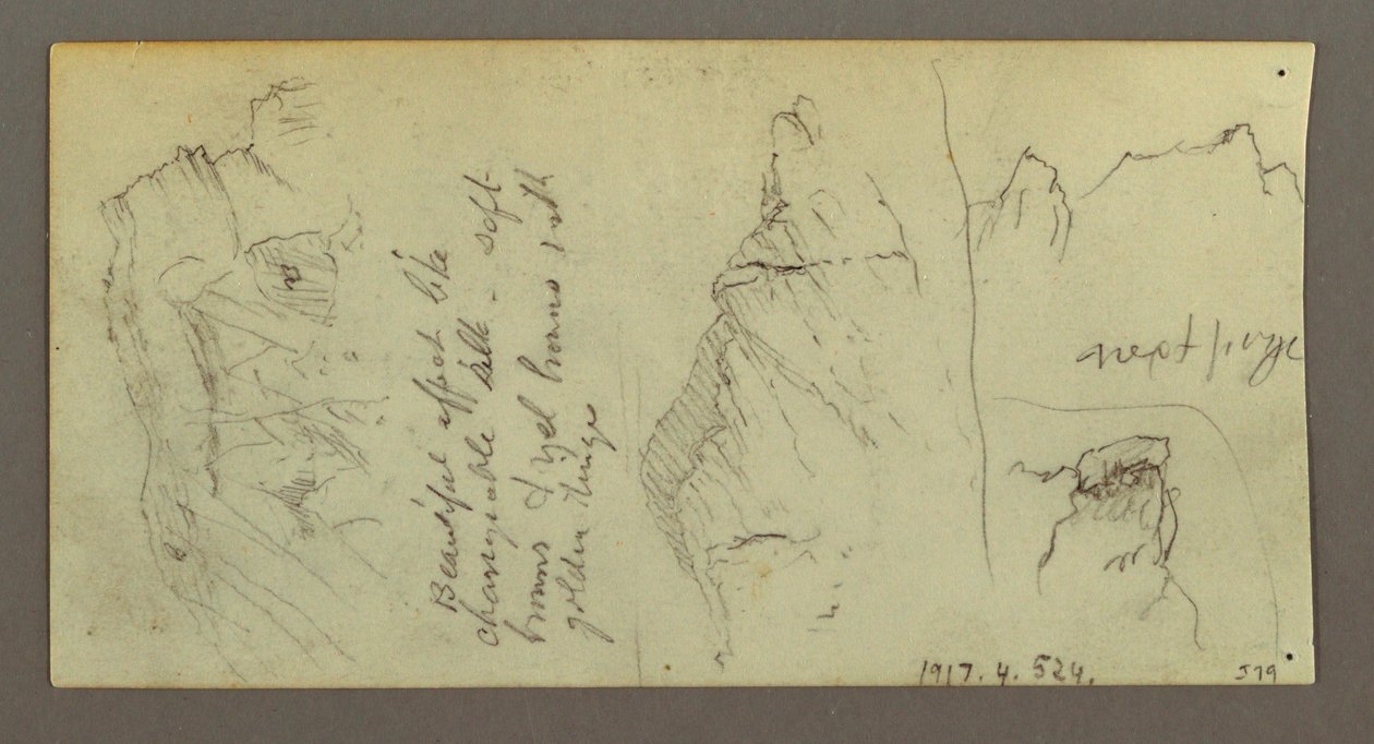 Dessin, personnage montant un chameau, chameau assis, peut-être 1868 - Frederic Edwin Church