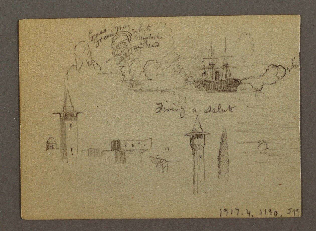 Dessin, études de figures, voilier, arc-en-ciel, peut-être 1868 - Frederic Edwin Church