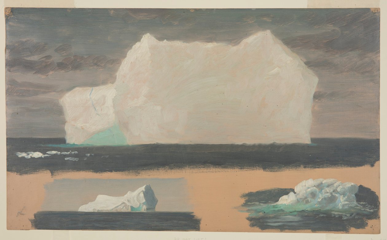 Dessin, icebergs flottants près de Twillingate, Terre-Neuve, 4 juillet 1859 - Frederic Edwin Church