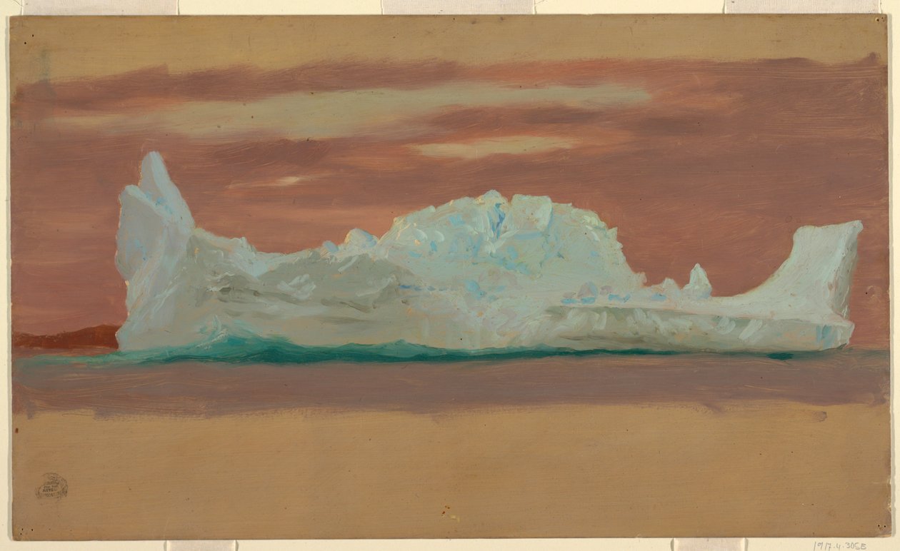 Dessin, Icebergs flottants sous un ciel nuageux, Terre-Neuve, juillet 1859 - Frederic Edwin Church