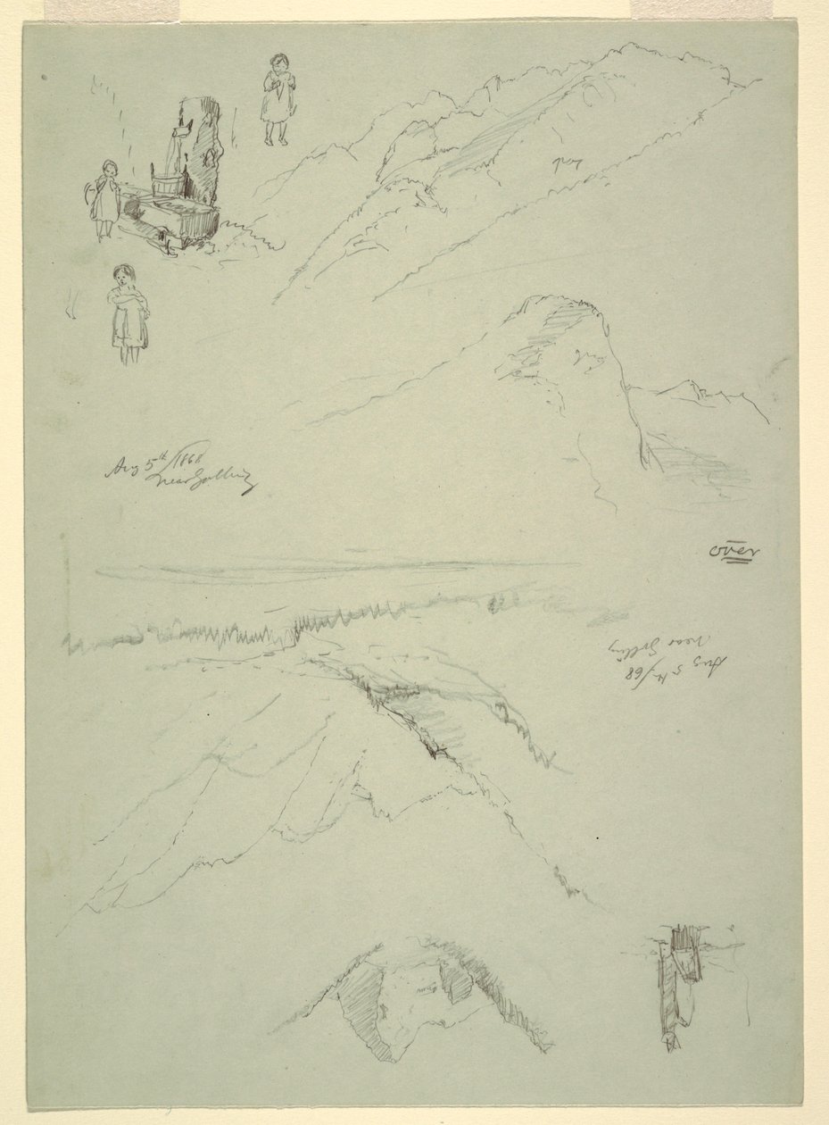Dessin, de "près de Golling", Autriche, 5 août 1868 - Frederic Edwin Church