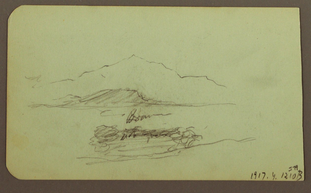 Dessin, collines, bétail ; verso : paysage, 1883 - Frederic Edwin Church