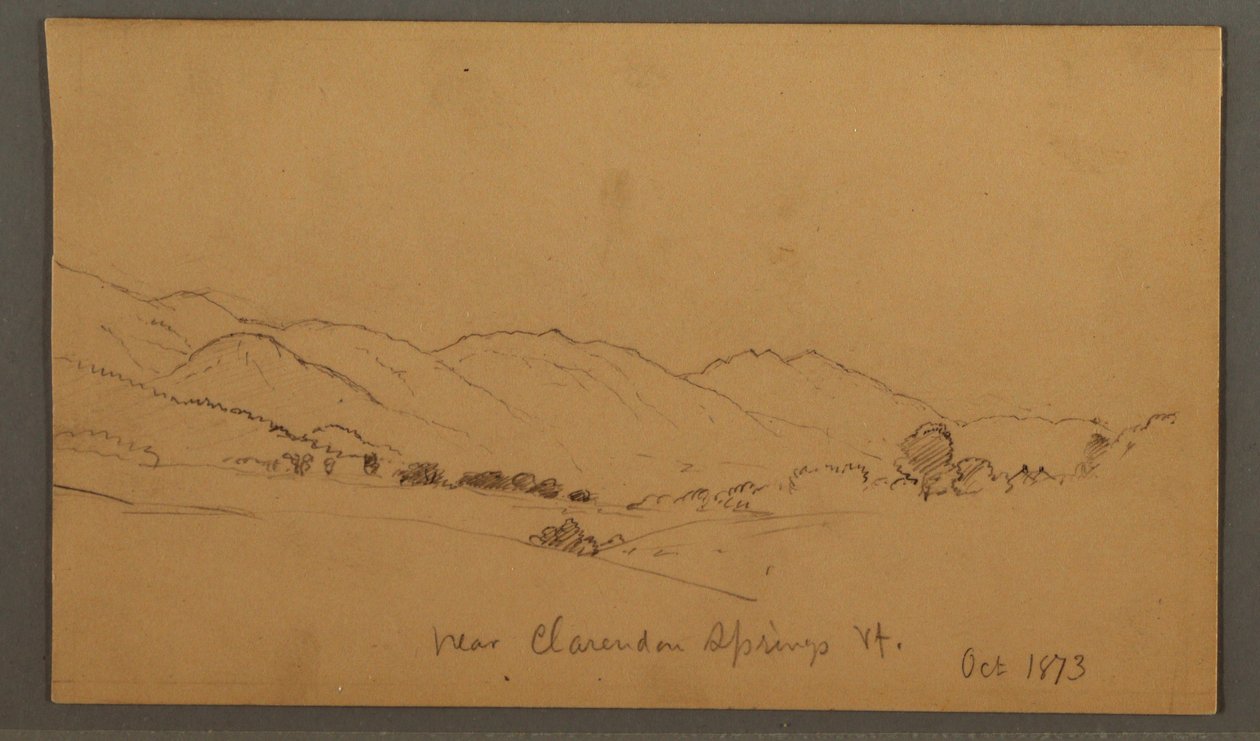 Dessin, Collines et vallée, octobre 1873 - Frederic Edwin Church