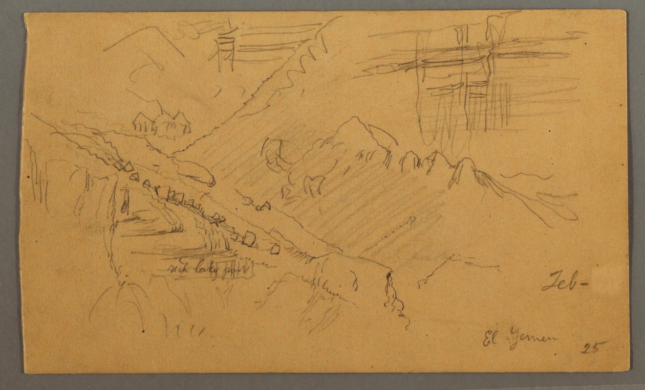 Dessin, Hillside, février 1869  - Frederic Edwin Church