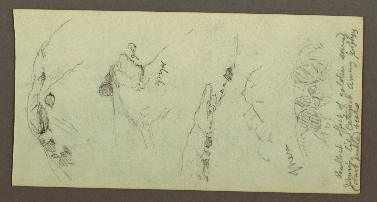 Dessin, sommet de colline avec rochers, peut-être 1868 - Frederic Edwin Church