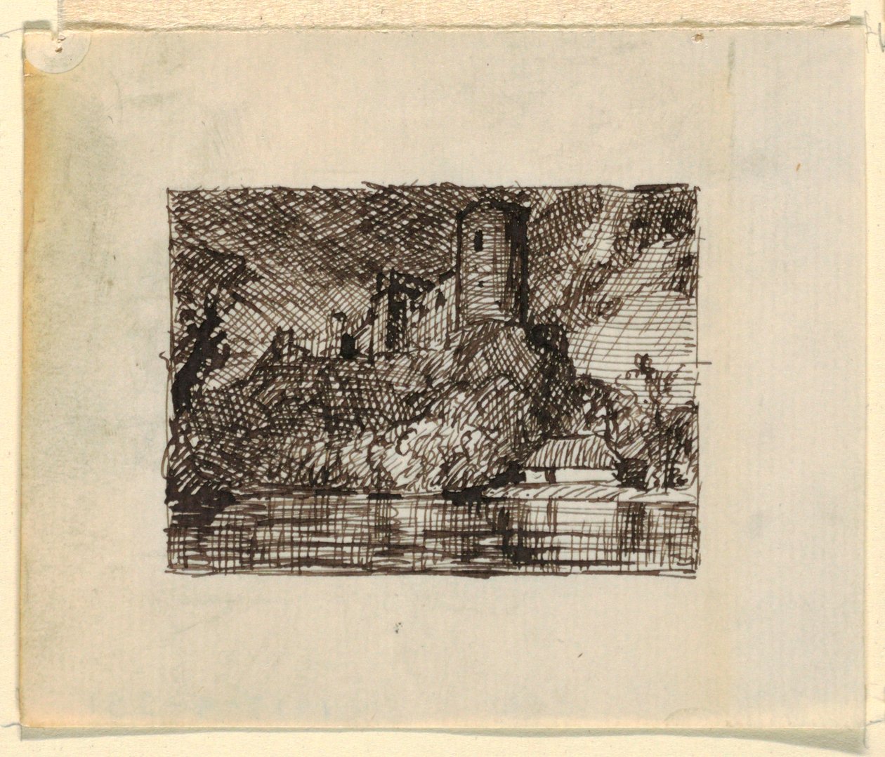 Dessin, paysage imaginaire avec, vers 1870-73 - Frederic Edwin Church