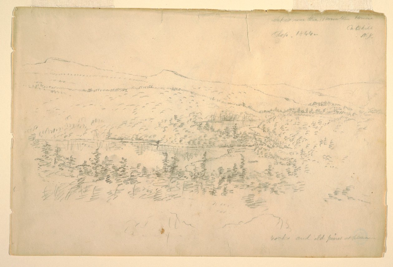 Dessin, lacs près de la maison de montagne, septembre 1844 - Frederic Edwin Church