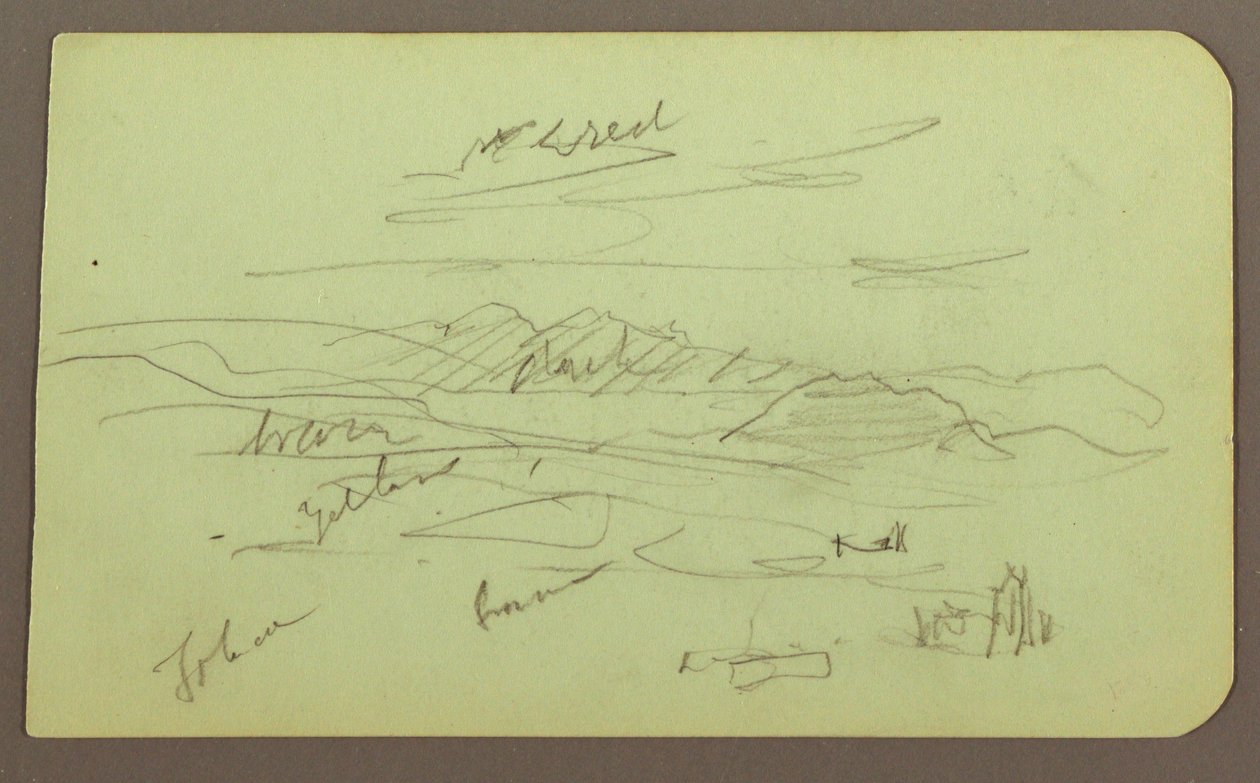 Dessin, paysage, Toluca ; verso : montagne, église, 1883 - Frederic Edwin Church