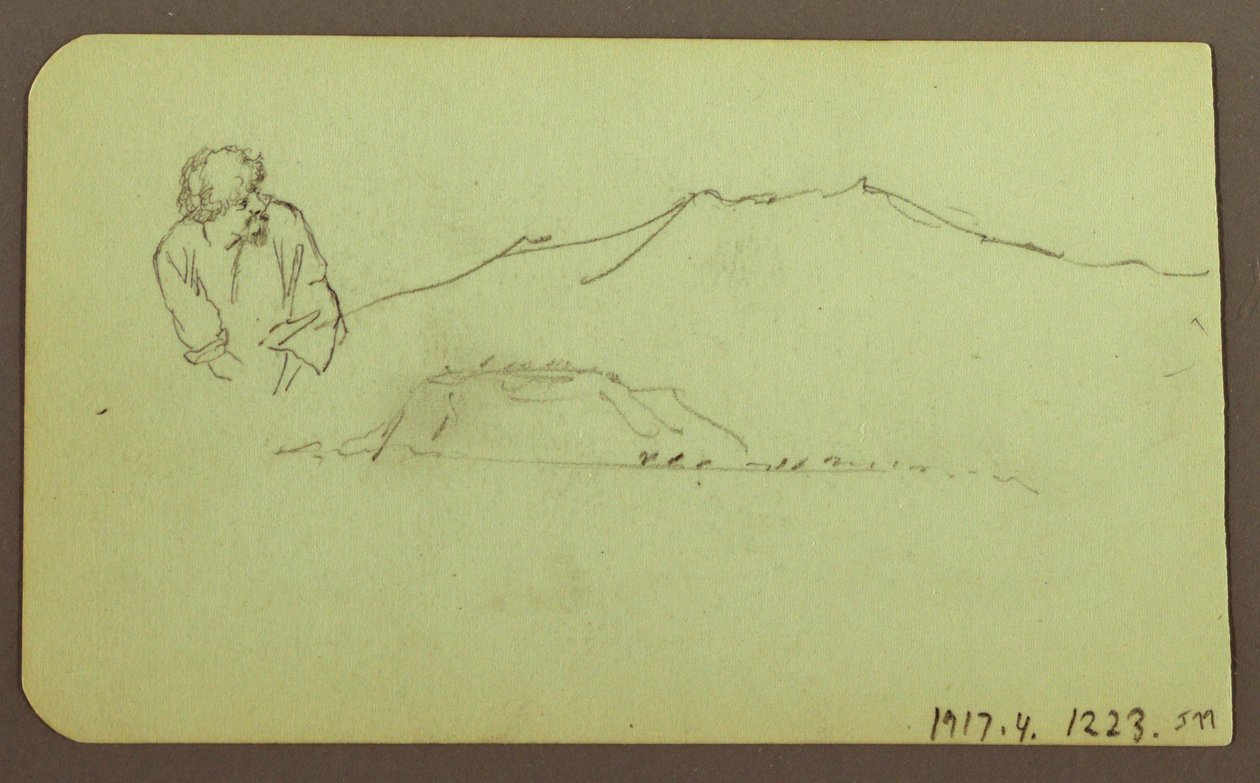 Dessin, paysage ; verso : figure, paysage, 1883 - Frederic Edwin Church