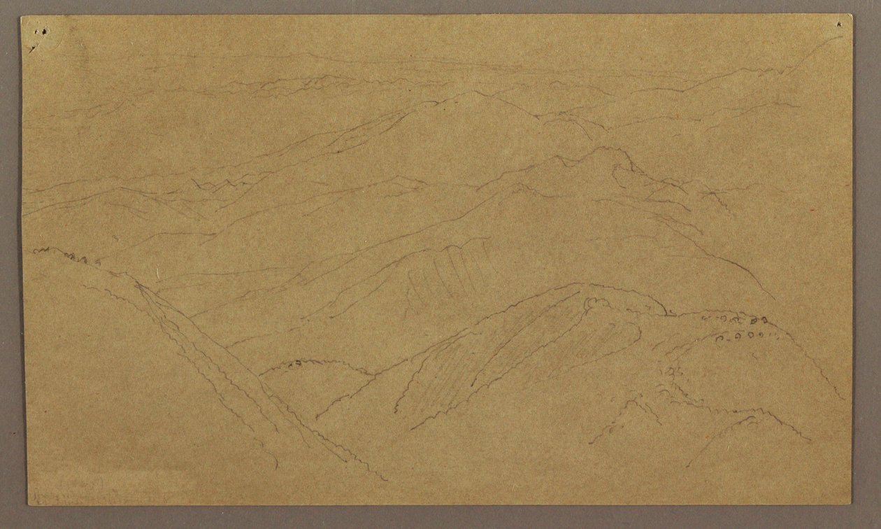 Dessin, paysage ; verso : arbre dans un paysage, ciel, mai-août 1865 - Frederic Edwin Church