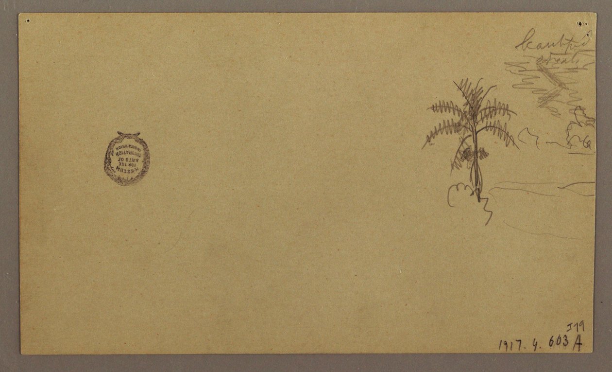 Dessin, paysage ; verso : arbre dans un paysage, ciel, mai-août 1865 - Frederic Edwin Church