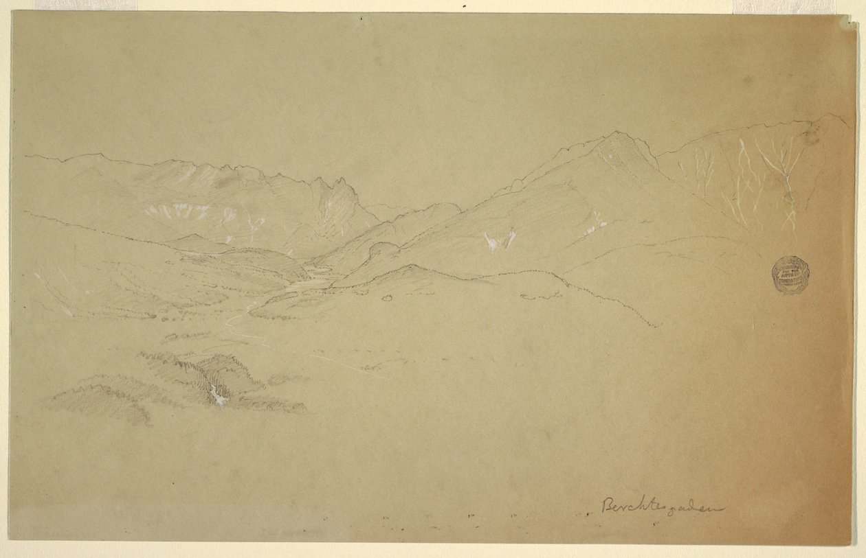 Dessin, Paysage près de Berchtesgaden, juin-juillet 1868 - Frederic Edwin Church