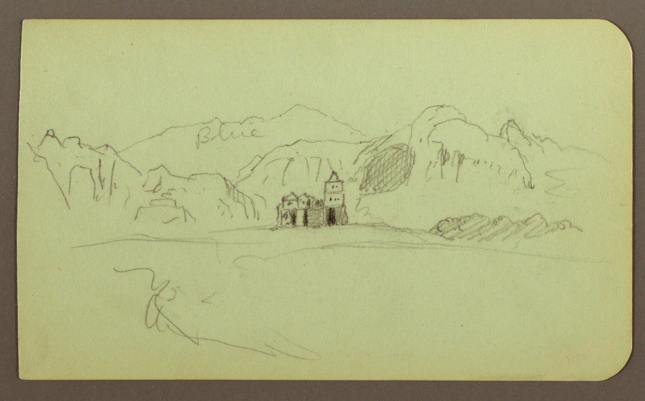 Dessin, Paysage avec église ; Verso : Paysage, 1883 - Frederic Edwin Church