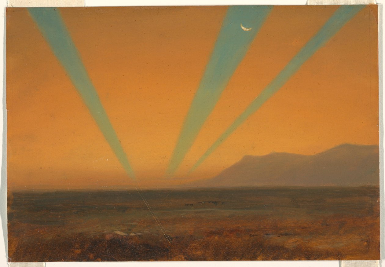 Dessin, Paysage avec coucher de soleil, 1860-70 - Frederic Edwin Church