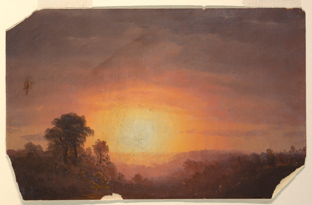 Dessin, Paysage avec coucher de soleil, 1860-70 - Frederic Edwin Church