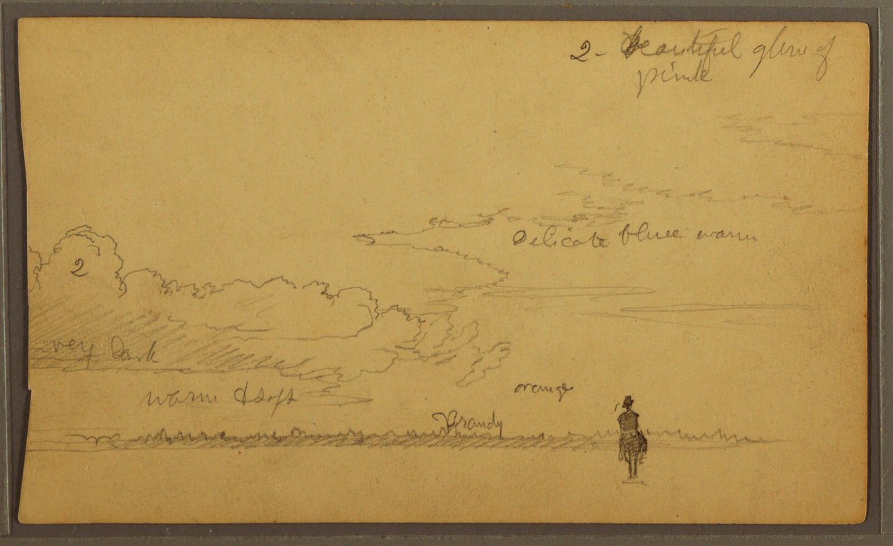 Dessin, Paysage avec personnage, 1857 - Frederic Edwin Church