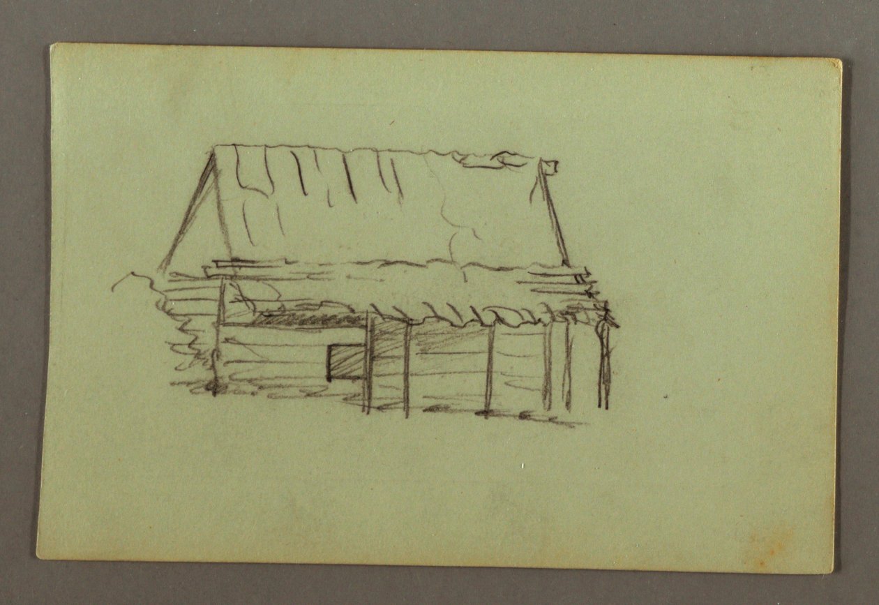 Dessin, Cabane en rondins, peut-être 1856 - Frederic Edwin Church