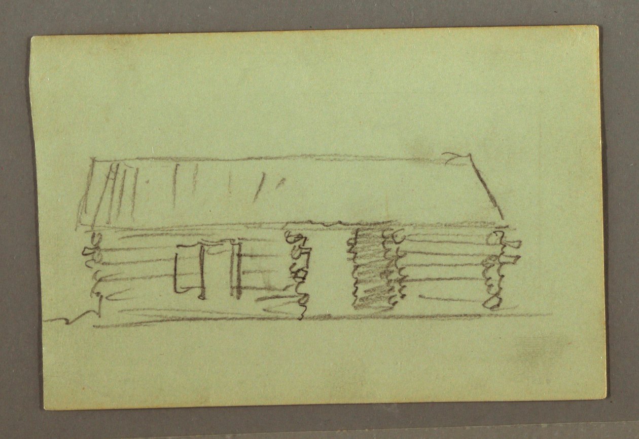 Dessin, Cabane en rondins, peut-être 1856 - Frederic Edwin Church