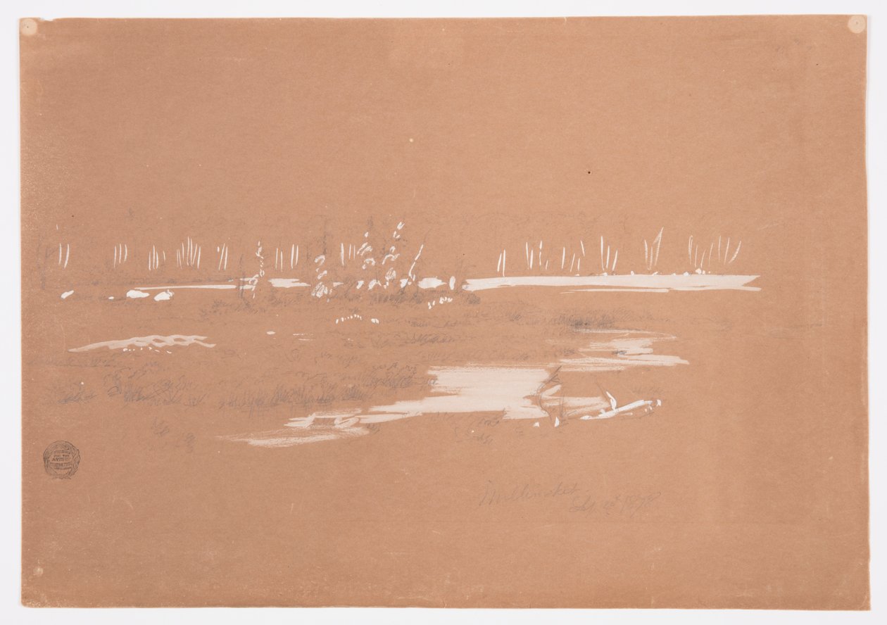 Dessin, paysage marécageux près de Millinocket, 20 septembre 1878 - Frederic Edwin Church